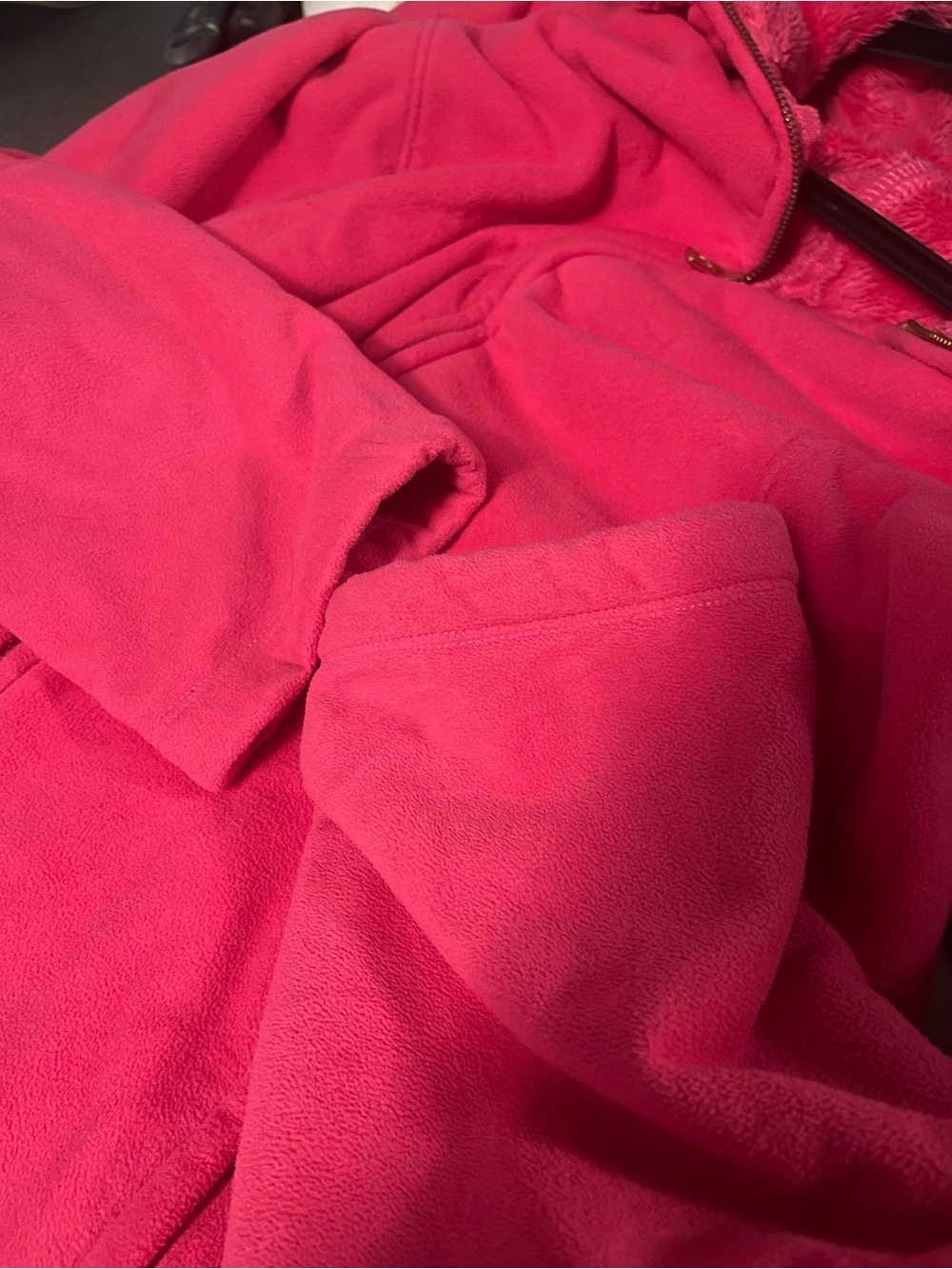 Lilly Pulitzer Grace Jacket XL Pomegranate Pink Fleece Full Zip Gold Hardware - Picture 9 of 10